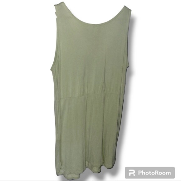 H&M Light Green White Fairycore Boho Cream Ribbon Detail Flowy Tank Top Large L - Picture 3 of 3